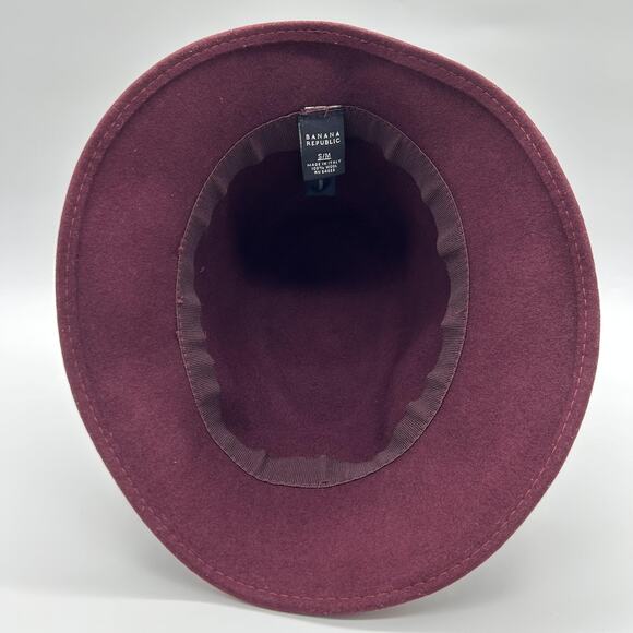 Banana Republic Hat Cloche Fedora Fitted Womens Small Medium Wool Made Italy Bow - Picture 5 of 10